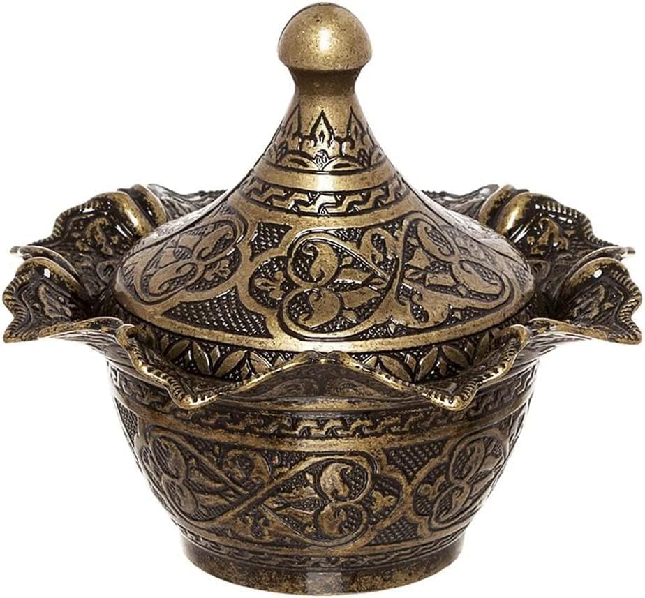 Alternative view of Büyük Kapaklı Şekerlik ve Lokumluk, Osmanlı Motifli Dekoratif Sunum Kabı, Gül Detaylı Kahve Yanı Şeker ve Lokumluk (Antik Yeşil)