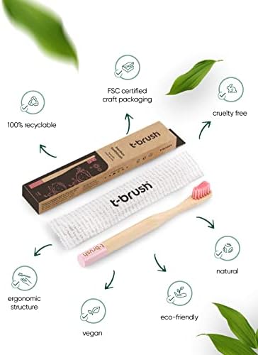 Vegan Bambu Çocuk Diş Fırçası - Yumuşak - Mavi -Plastik İçermez (Pembe)