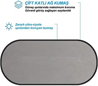 Alternative view of Araba Oto Arka Cam İçin Vantuzlu Güneşlik Perde Araç Perdesi Araç Arka Cam Vantuzlu Perde (100x50cm)