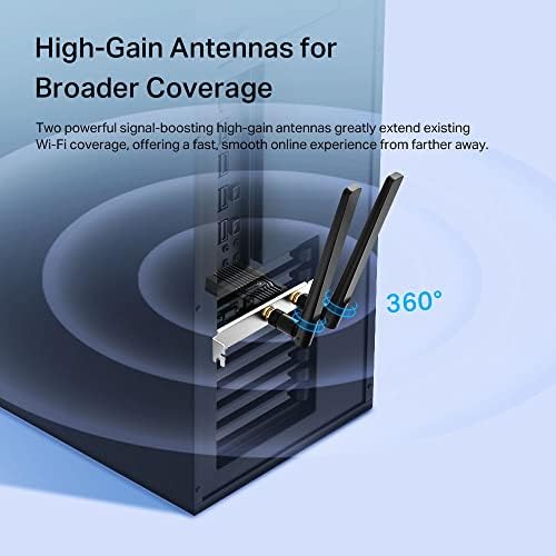 Archer TX55E, AX3000 Wi-Fi 6 Bluetooth 5.2 PCIe Ağ Kartı, İki Anten, Özel Soğutucu, 1024-QAM, Ultra Düşük Gecikme, Intel Wi-Fi 6 Yonga Seti, Windows 10/11'i Destekler