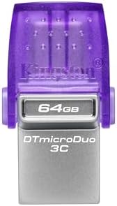 DataTraveler microDuo 3C 64GB USB-C ve USB-A Sürücü | 200 MB/s'ye varan hızlar | USB 3.2 Gen 1 | Duo Konnektör | DTDUO3CG3/64GB