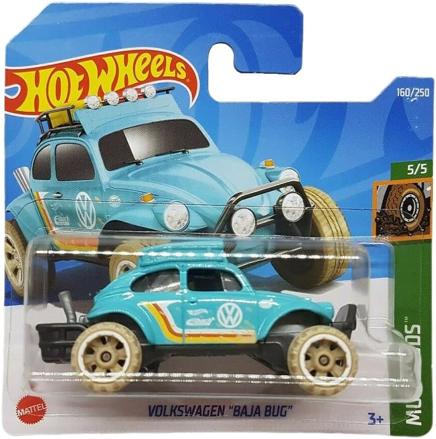 - Baja Bug - Çamur Çıtçıt 5/5 - HCW52 - Kısa Kart - VW Ralli Böceği - Hella - Eibach - Mattel 2022