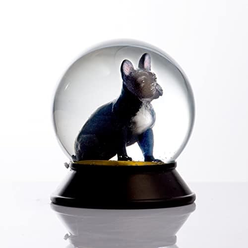 Alternative view of Cam Ve Reçine Altın Patiler Köpek French Bulldog (Siyah) Kar Küresi Hediye