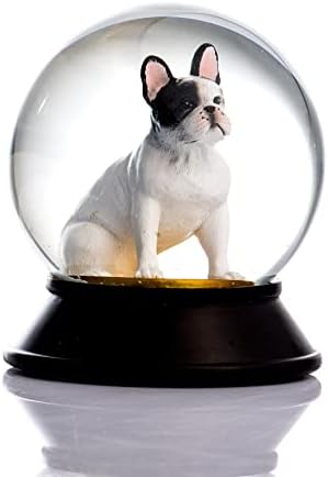 Alternative view of Cam Ve Reçine Altın Patiler Köpek French Bulldog (Beyaz) Kar Küresi Hediye