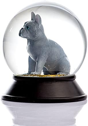 Alternative view of Cam Ve Reçine Altın Patiler Köpek French Bulldog (Gri) Kar Küresi Hediye