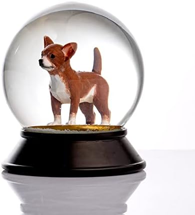 Alternative view of Cam Ve Reçine Altın Patiler Köpek Chihuahua (Kahve) Kar Küresi Hediye