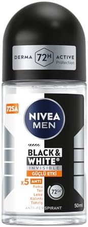 Men Erkek Roll On Deodorant & Invisible Güçlü Etki 50 ml,72 Saat Anti-perspirant Koruma