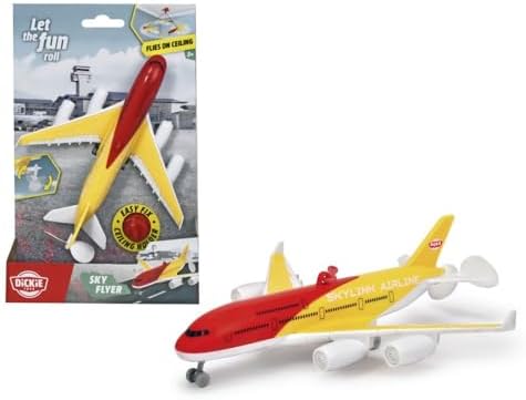 Dickie, 203342014, Sky Flyer Oyuncak Uçak, Özel Tasarım, İniş Takımlı, Yer ve Hava Kullanımı, Tavan Tutucu, 18 Cm, Pilli