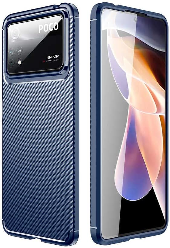 Alternative view of X4 Pro 5G İle Uyumlu Kılıf Karbon Tasarım, Parmak İzi Yapmayan Özellik Ultra Slimfit Yapı Delüx Tpu Silikon DLX X4 Pro 5G İle Uyumlu Kılıf Lacivert