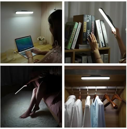 Alternative view of Elektrikurunleri 30cm Mıknatıslı Kablosuz LED Lamba – USB Şarjlı, 3W 32 LED, Dokunmatik Renk Değişimi, 6400K-4000K-3200K, Işıldak Aplik Makyaj Tıraş Mutfak Dolap Işığı Led (Siyah)