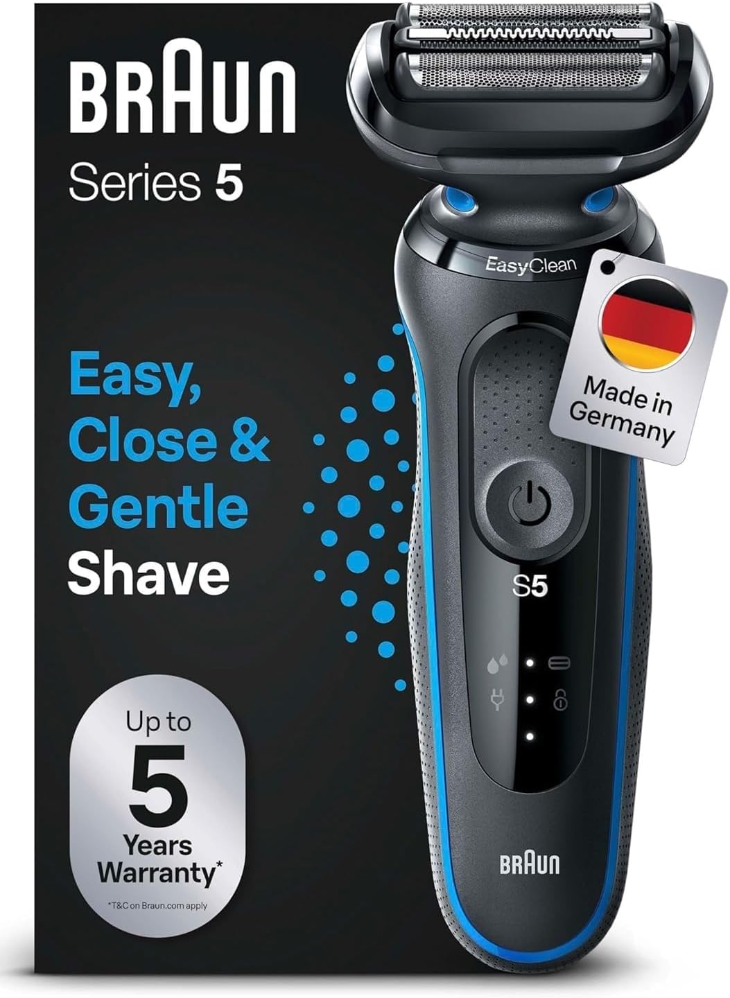 Yeni Seri 5 B1000s Kablosuz Tıraş Makinesi, AutoSense, EasyClean, EasyClick, Islak & Kuru