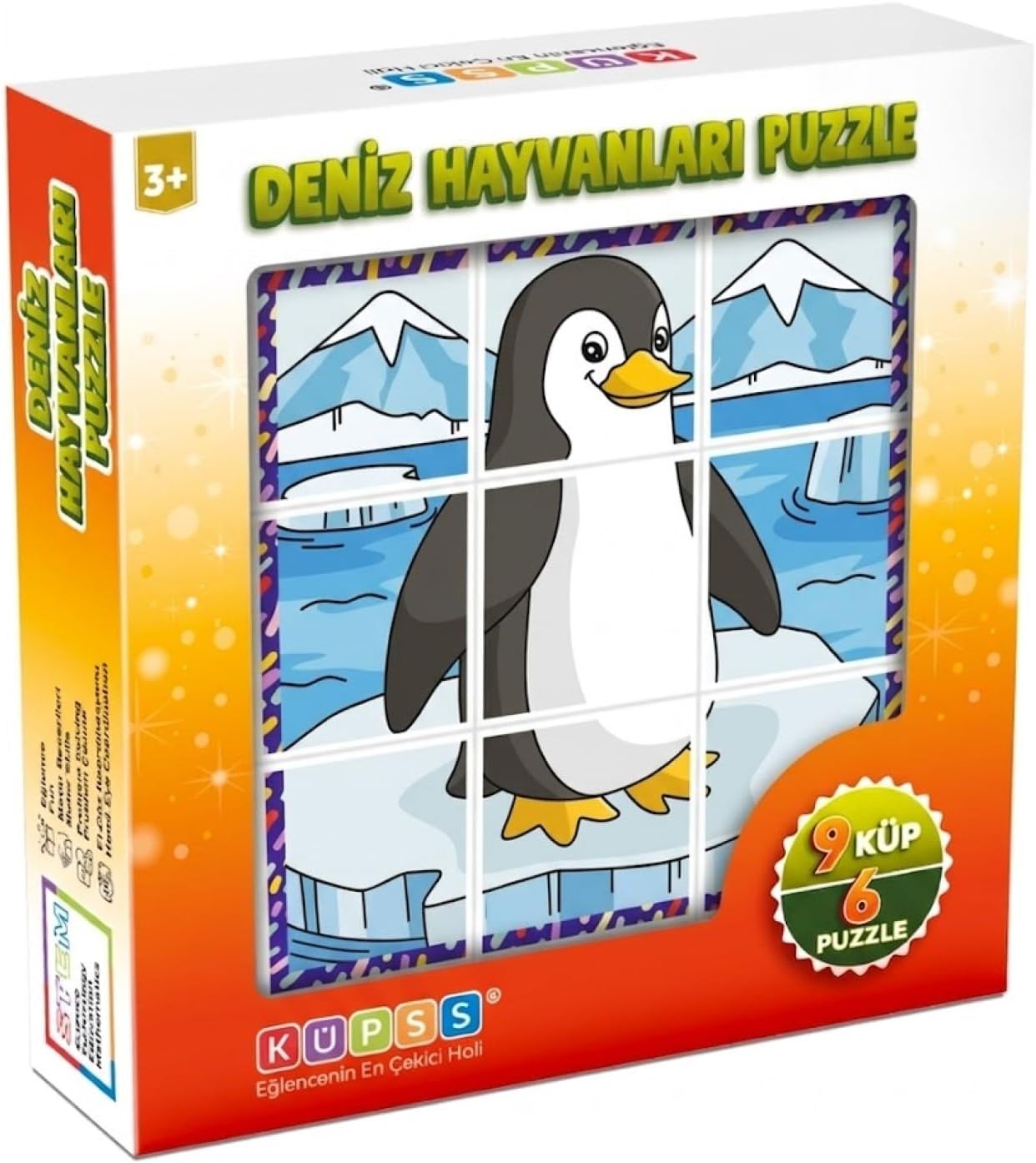 Deniz Hayvanları 3D Puzzle - 9 Küp 6 Yapboz