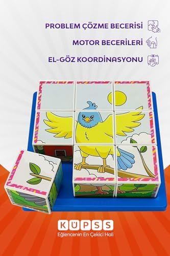 Uçan Hayvanlar 3D Puzzle - 9 Küp 6 Yapboz