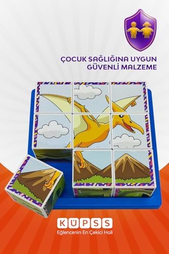 Dinozorlar 3D Puzzle Seri 1 - (9 Küp 6 Dinazor Yapboz)