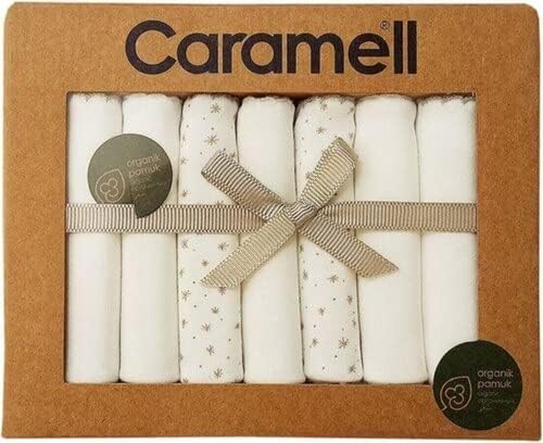 Caramell Organik Pamuk Bebek Ağız Mendili 7'li Bebek Mendii