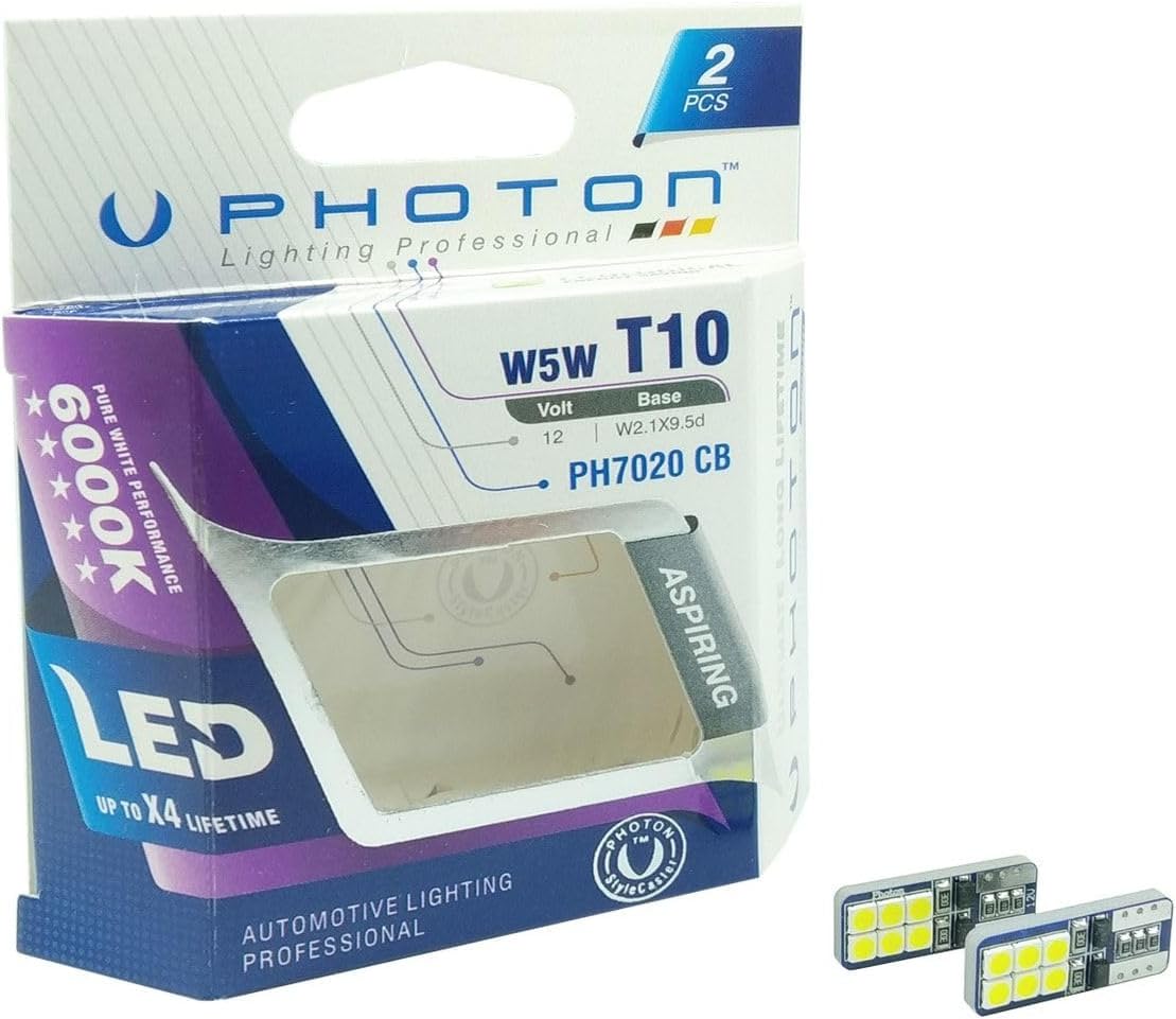 PHOTON Ampul T10 W5W 6+6 Led (2'Li Blister) PHT PH7020 B2