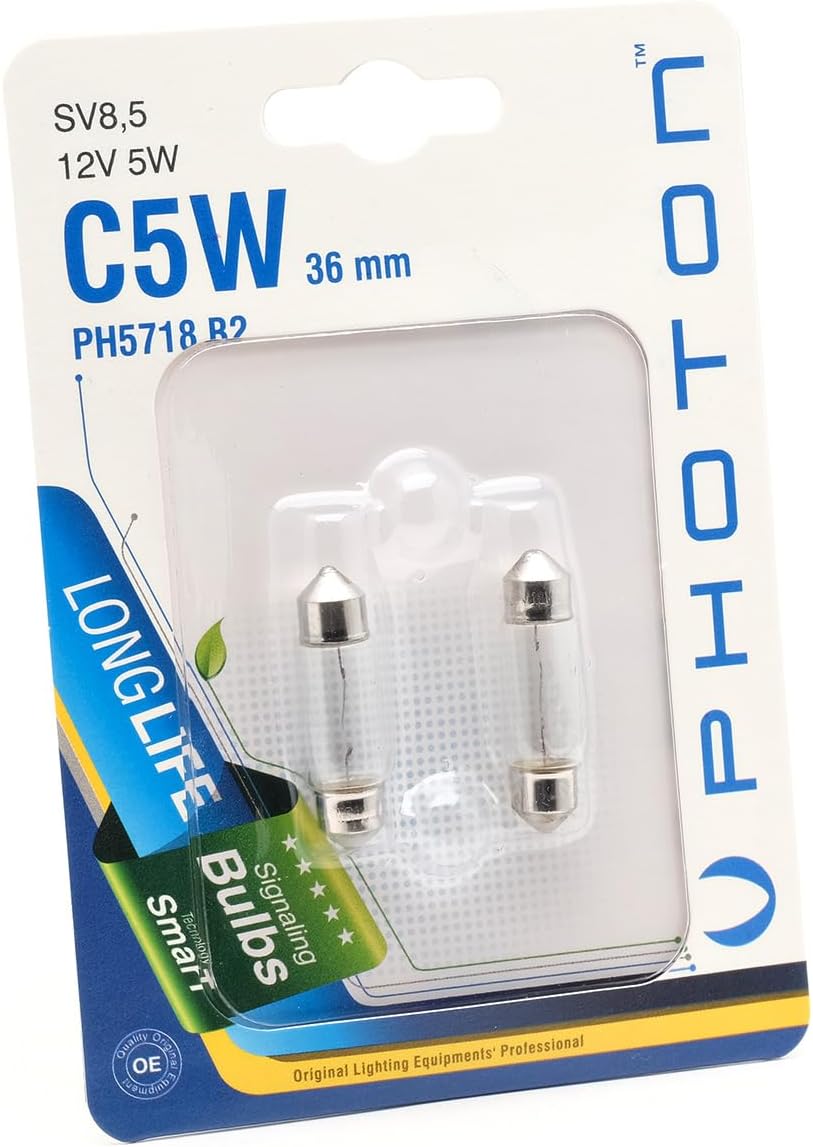 Alternative view of PHOTON Ampul C5W 12V 36Mm. Sofit 2'Li Blister Minyatür PHT PH5718 B2