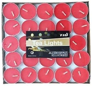 - Tealight Kırmızı Yuvarlak Mum 50 Adet