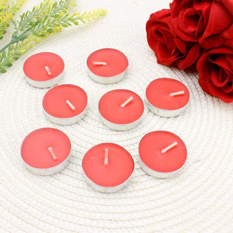 - tealight Kırmızı Yuvarlak Mum 5 Adet