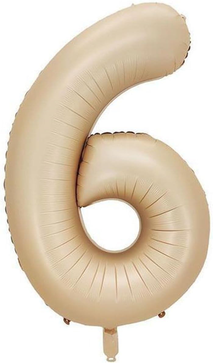 - 6 Rakamı Karamel Folyo Balon 34 inch 86 cm