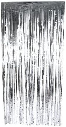 - Gümüş Püsküllü Doğum Günü Arka fonu Kapı Süsü Duvar Süsü Banner En:1Metre Boy:2 Metre