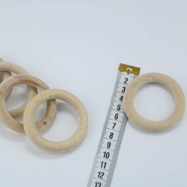 - Naturel Ahşap Halka 6 cm 5 Adet