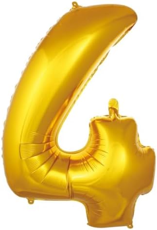 - 4 Rakamı Altın Folyo Balon 34 inch 86 cm
