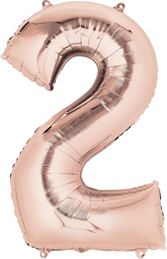 - 2 Rakamı Rose Folyo Balon 40 inch 90 cm