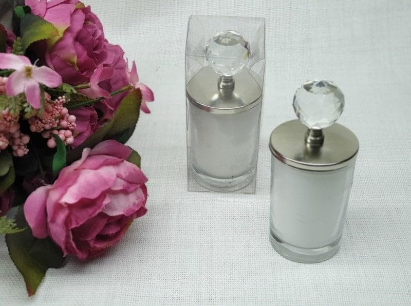 - Gümüş Kristal Top Tepelikli Bardak Mum 1 Adet