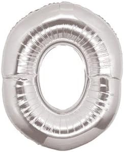 - 0 Rakamı Gümüş Folyo Balon 16 inch 40 cm