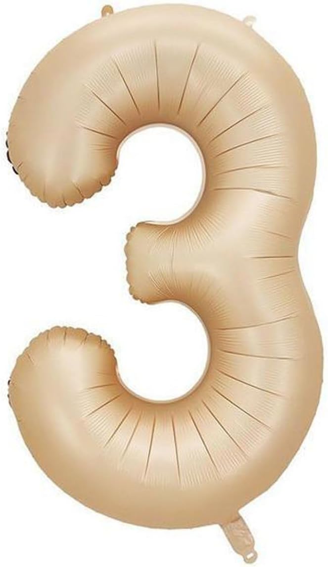 - 3 Rakamı Karamel Folyo Balon 34 inch 86 cm