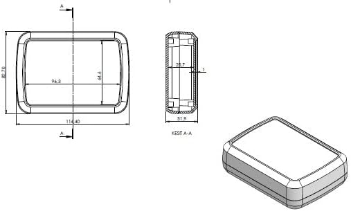 Alternative view of Elektronik Proje Kutusu (Ölçüleri: 115x83x32mm) - Siyah