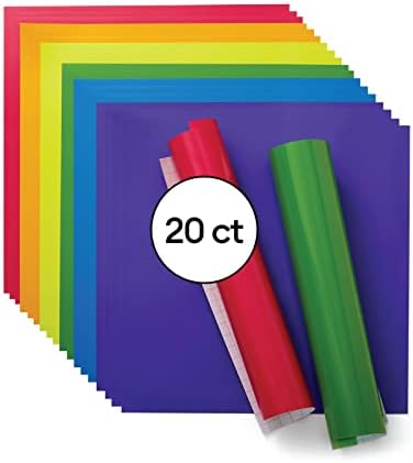 Kalıcı - Parlak Gökkuşağı Örnekleyici, 12x12 Levha, Uzun Ömürlü Kendin Yap Projeleri Oluşturun, Makineleri için Dayanıklı Yapışkanlı, (10 Renkli 20'li Paket)