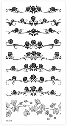 Alternative view of ARTİKEL Şerit Gül Desen Geçici Dövme,Geçici Tattoo,Vücut Dövme,Kol Bilek Dövme,Boyun Dövme,Sırt Dövme