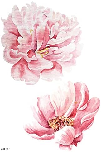 ARTİKEL Pembe Açan Çiçek Geçici Dövme,Geçici Tattoo,Vücut Dövme,Kol Bilek Dövme,Boyun Dövme,Sırt Dövme