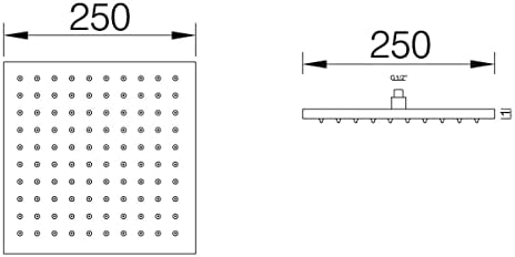Alternative view of Duş Başlığı Kare Slim 304 Metal 25x25 cm (Mat Siyah)