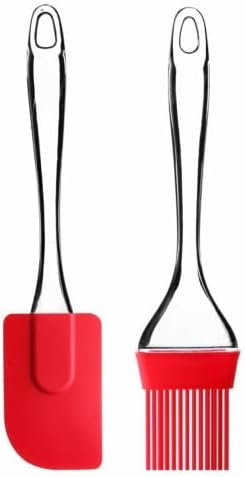 Silikon Spatula Seti 2in1 // Dayanıklı & BPA İçermez // 2 Parça Yapışmaz, Pişirme, Karıştırma, Yağlama ve Sonrası - Bulaşık Makinesinde Yıkanabilir Mutfak Gereçleri Çok Renkli Günlük Kullanım