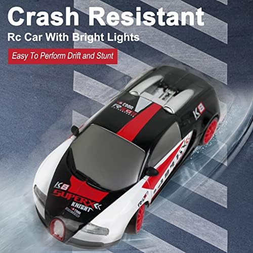 RC Araba Uzaktan Kumanda Araba 2.4GHz 1:24 Ölçekli 4WD 15KM/H Yüksek Hızlı Model Araç LED Işıkları Sürüklenen Lastik Yarışı Spor Oyuncak Araba Yetişkin Erkek Kız Çocuklar için Hediye 2 Adet Şarj