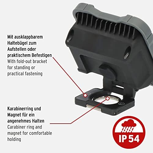 Alternative view of şarj edilebilir LED çalışma lambası SH 1000 MA (1000lm, IP54, mıknatıslı ve çıtçıtlı şarj edilebilir LED çalışma lambası, sağlam gövde)