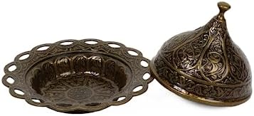 Alternative view of Kubbeli Osmanlı Tasarımlı Şekerlik – Kapaklı Metal Şeker, Çikolata ve Lokum Kabı – Kahve Sunumları İçin Dekoratif Şekerlik (Antik Yeşil)