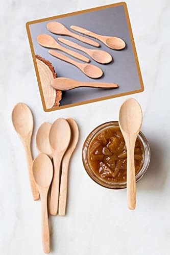 12 Adet Bambu Baharat Kaşığı ve Mama Kaşığı, Bambu Reçel Bal Kaşığı 12 Adet