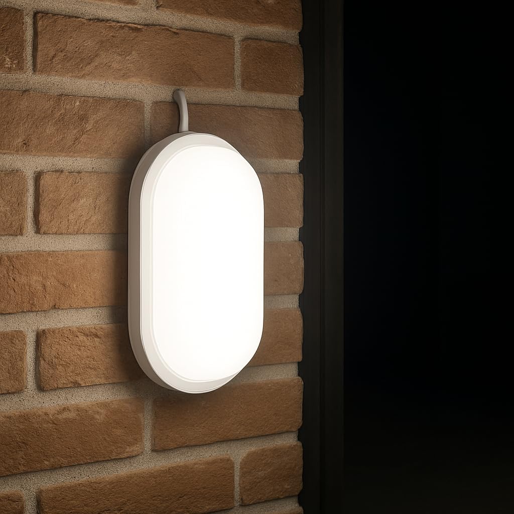 Alternative view of 15W IP65 Oval Beyaz LED Tavan ve Duvar Lambası | 6500K Beyaz Işık | Su ve Toz Geçirmez Banyo Bahçe Balkon Aydınlatma Armatürü | Yüzeye Monte, 1500 Lümen (220V)