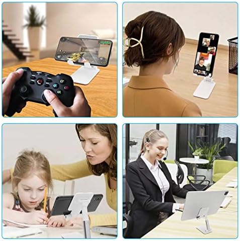 Cep Telefonu Standı, Katlanır Masaüstü Telefon Standı, Açı Yüksekliği Ayarlanabilir Cep Telefonu Tutacağı, Masa, Ofis, Tablet Standı Tüm, iPad,, 4-10" Cep Telefonu ve Tablet ile Uyumlu