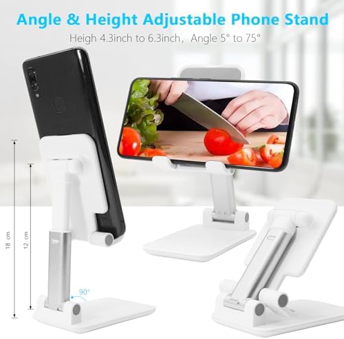 Alternative view of Cep Telefonu Standı, Katlanır Masaüstü Telefon Standı, Açı Yüksekliği Ayarlanabilir Cep Telefonu Tutacağı, Masa, Ofis, Tablet Standı Tüm, iPad,, 4-10" Cep Telefonu ve Tablet ile Uyumlu