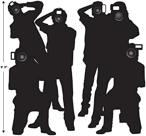 Alternative view of 6 Parça Plastik Paparazzi Fotoğraf Arka Planı VIP Film Ödülleri Gece Partisi Süslemeleri, 160 cm, Siyah
