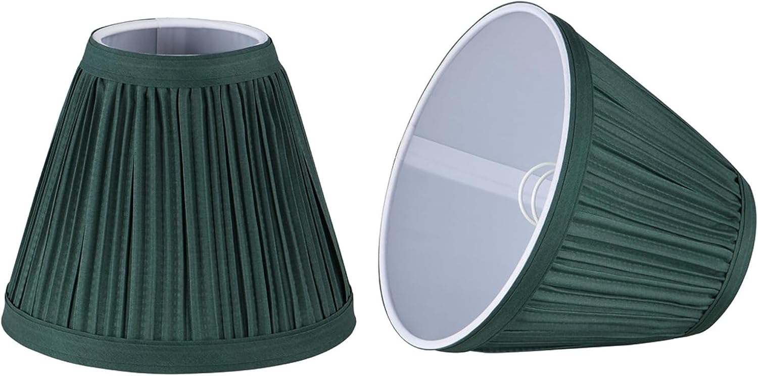 Alternative view of Aspen 33123-2, Avize Pileli Klipsli Yeşil Gölge, 7,62 cm Üst x 15,24 cm Alt x 12,7 cm Eğim, 2'li Set