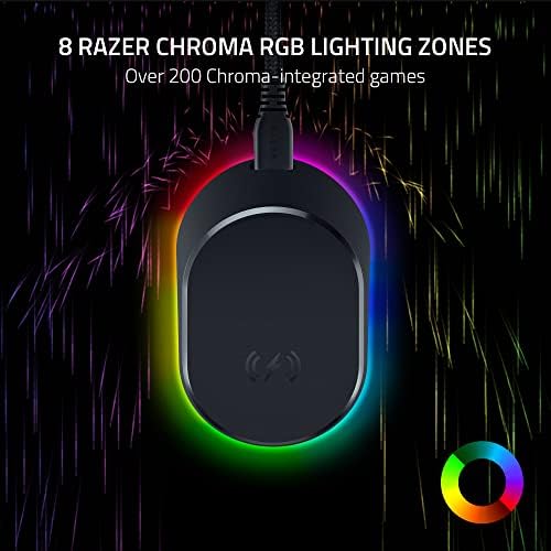 Mouse Pro ve Şarj Yuvası - Oyun Fareleri için (Manyetik Kablosuz Şarj Yuvası, Hiperspeed 4K, 8 RGB Renkli Aydınlatma ve Uyumlu Fareler için Modül) Siyah
