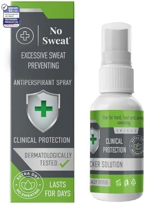 No Sweat Terleme Önleyici Antiperspirant Spray 50 ML -Aşırı Terleme Ve Hiperhidroz Tedavisinde Kullanılabilir.7 Güne Kadar Etkili Koruma -Ülkeye Göre Ambalaj Değişiklik Gösterebilir