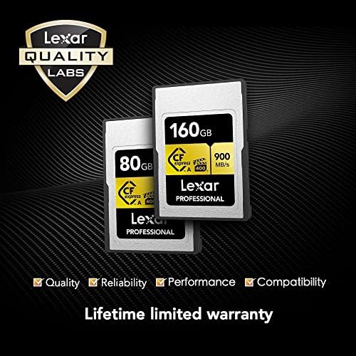 160GB Profesyonel CFexpress Tip A Altın Serisi Hafıza Kartı, 900MB/s'ye Kadar Okuma, Sinema Kalitesi 8K Video, Dereceli VPG 400 (LCAGOLD160G-RNENG)