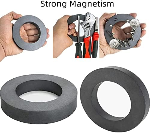 Ferrit - Halka Seramik Siyah Kömür Mıknatıs Ø70x32x10 mm (1 Adet)